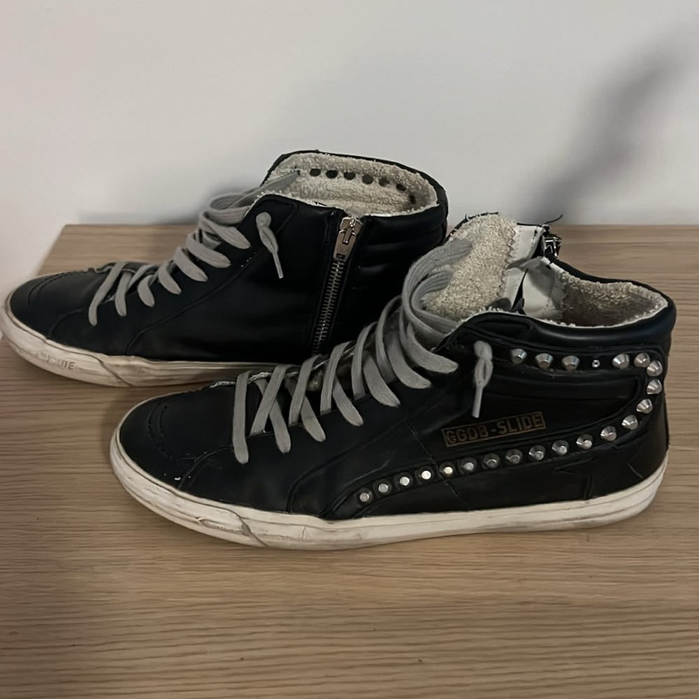 Golden Goose Slide Size 41 Black Leather Studded SSENSE Private Edition - Picture 2 of 9